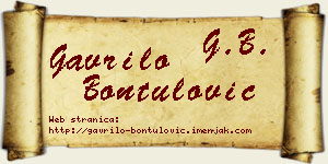 Gavrilo Bontulović vizit kartica